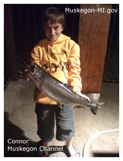 Salmon caught by Conner in Muskegon